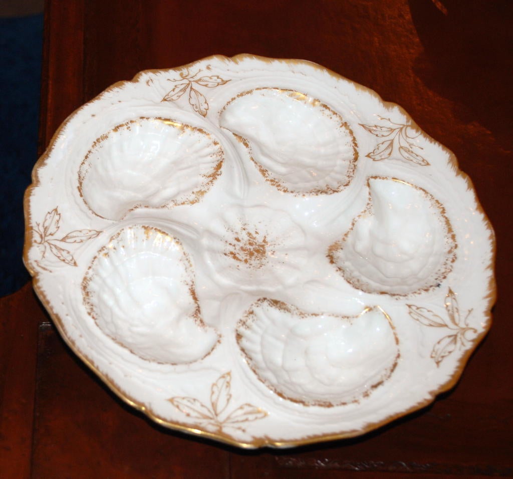 Antique French Limoges oyster plate.