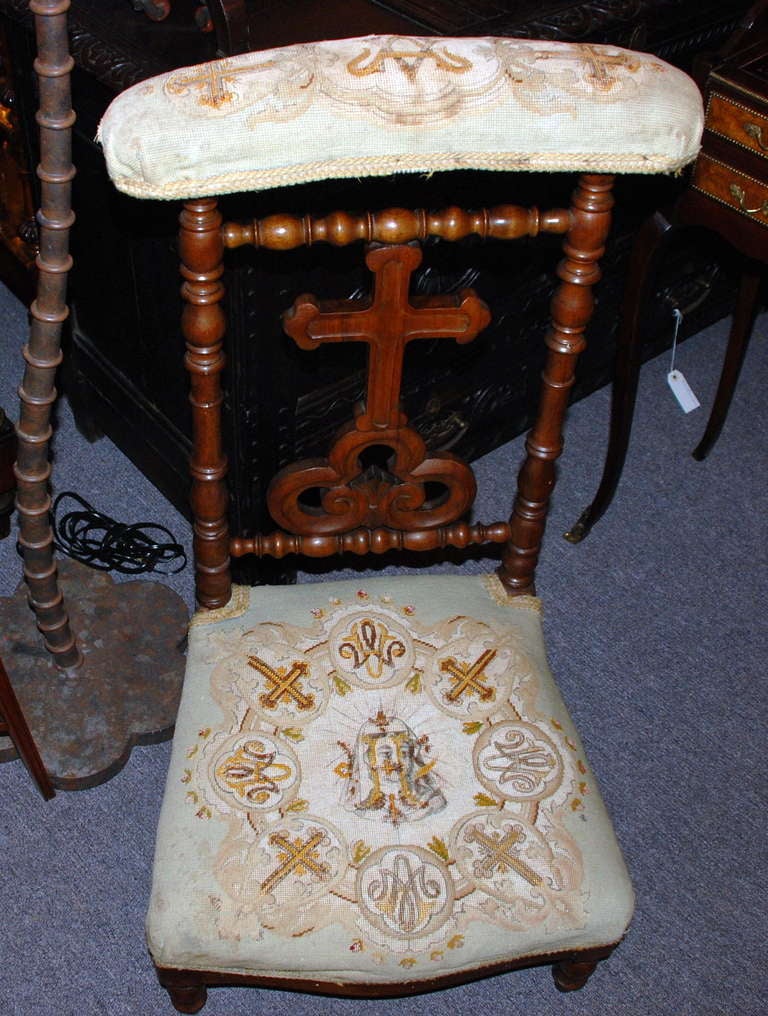 Antique French Carved Walnut Prie Dieu Circa 1870-1880