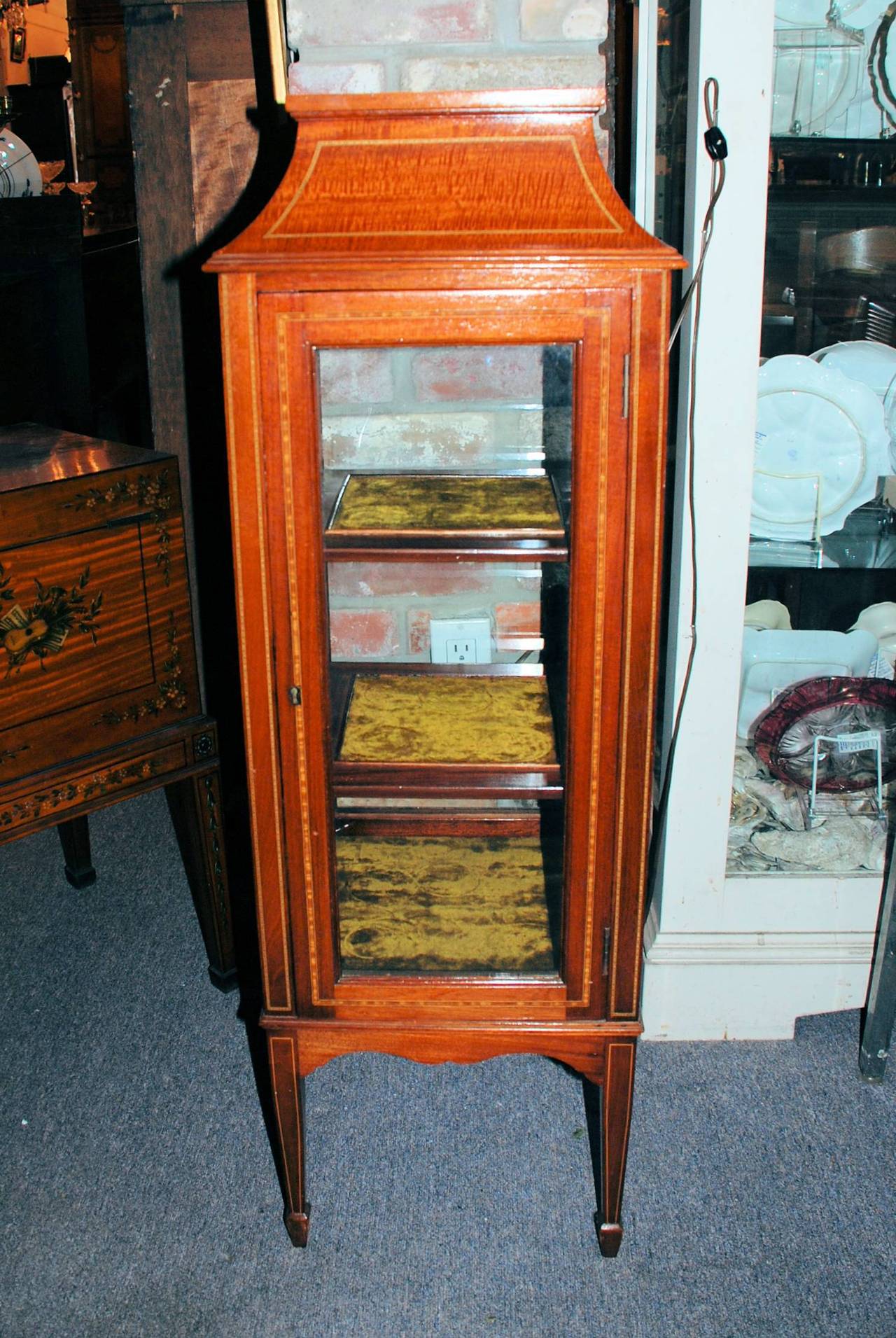 Antique English Edwardian Display Cabinet