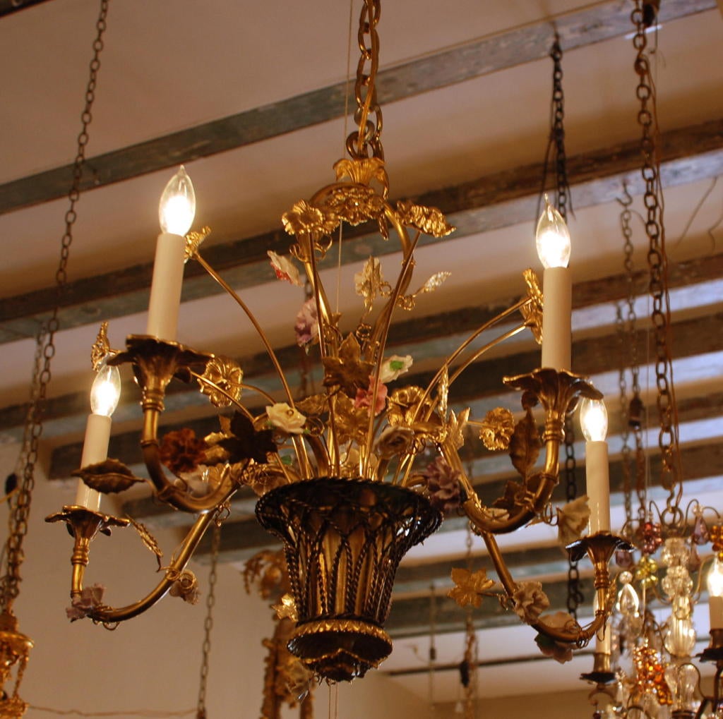 Antique French Dresden Chandelier