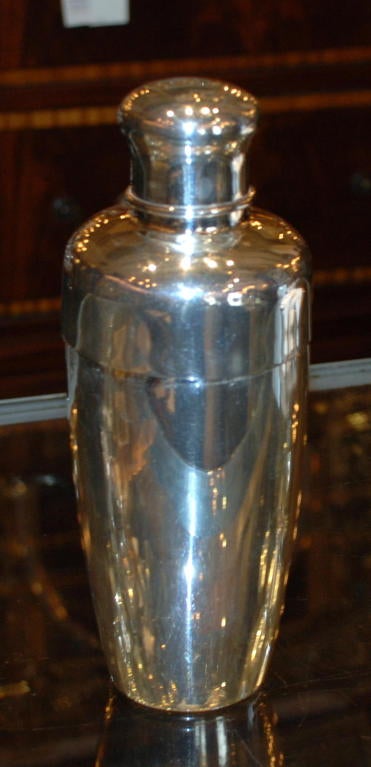 Antique sterling silver Tiffany cocktail shaker.