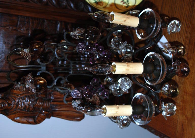 Pair of Antique Baccarat Fruit Sconces
