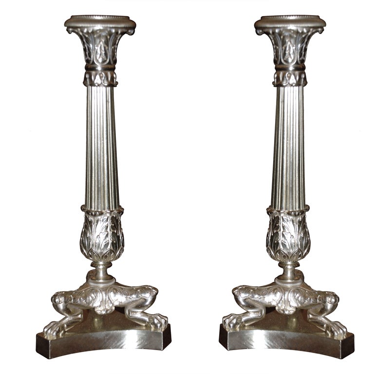 Pair of Antique Candlesticks For Sale at 1stdibs