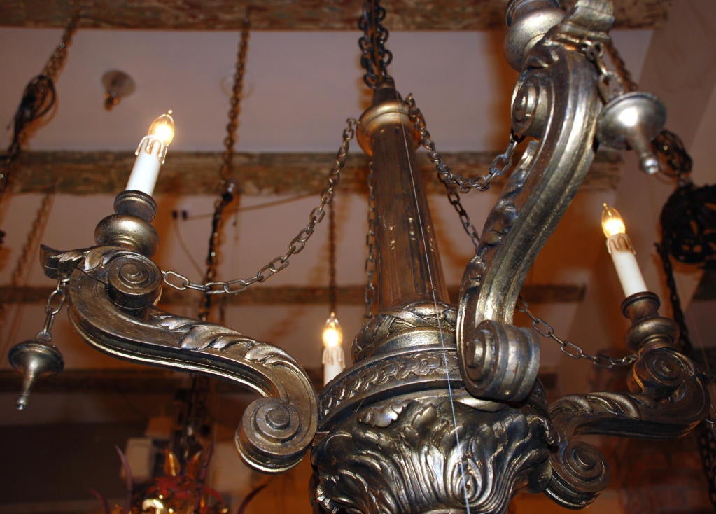 Estate Carved Wood Chandelier For At 1stdibs Estate Carved Wood Chandelier 3