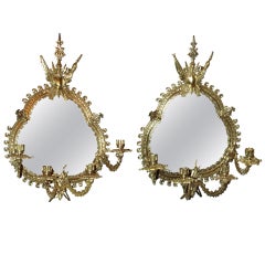 Pair of Antique Mirrored Wall Sconces 3