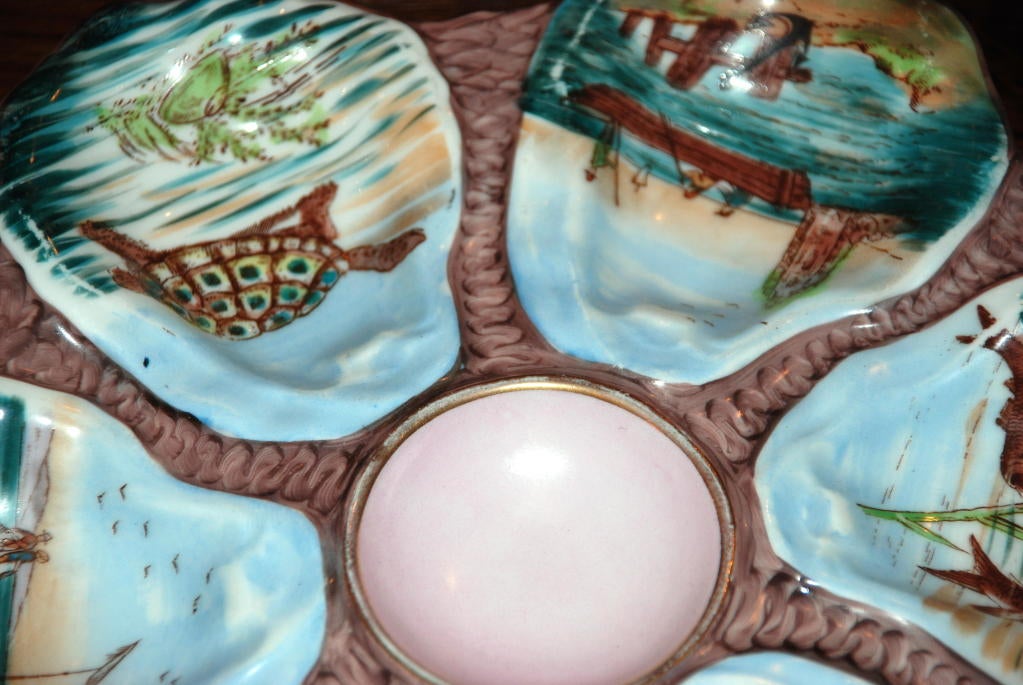 Antique French Oyster Plate