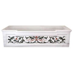 Vintage Carved Italian White Marble Tub