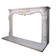 Curved Front White Marble Mantel