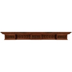 Vintage Carved Oak Overmantel