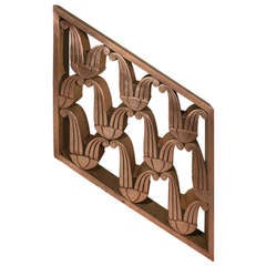 Antique Art Deco Copper Railing [Angled Section]