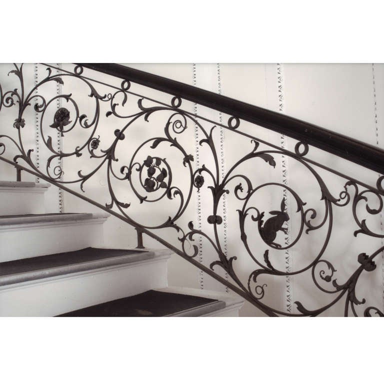 Samuel Yellin Grand Staircase Railing In Excellent Condition For Sale In New York, NY