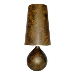 1940's French Decoupage Table Lamp with Fern Pattern