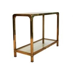 Brass and Glass Console Table by Mastercraft