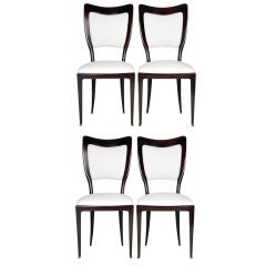 A Set of Four Italian 1950's Darkwood Chairs