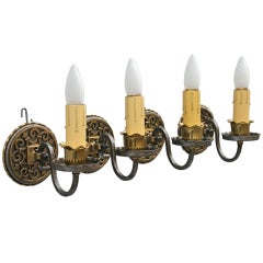 One of Four Cast Brass & Iron Sconces
