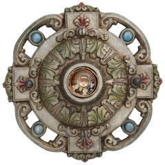 1920's Polychromed Flush-mount Ceiling Fixture