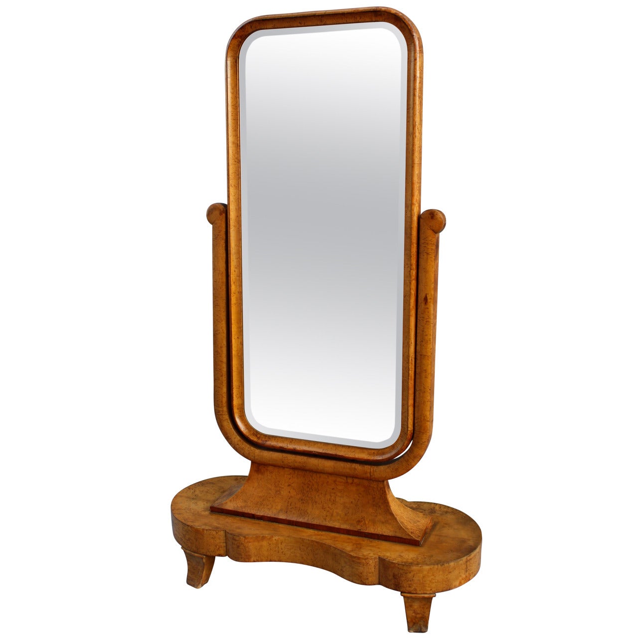 Magnificent Art Deco Standing Cheval Mirror For Sale