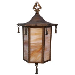 Charming 1920's Pendant Lantern with Chinoiserie Influence
