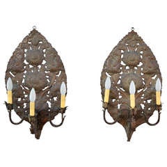 Spectacular 1920's Santa Barbara Style Sconces