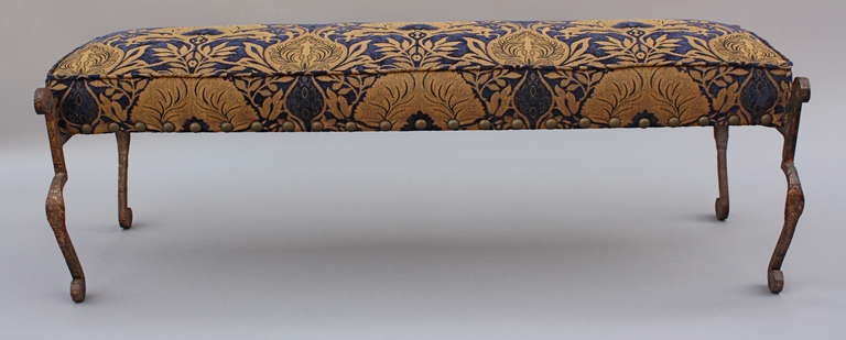 1920's Wrought Iron Bench