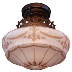 1930s Ceiling Mount with Classical Glass Globe