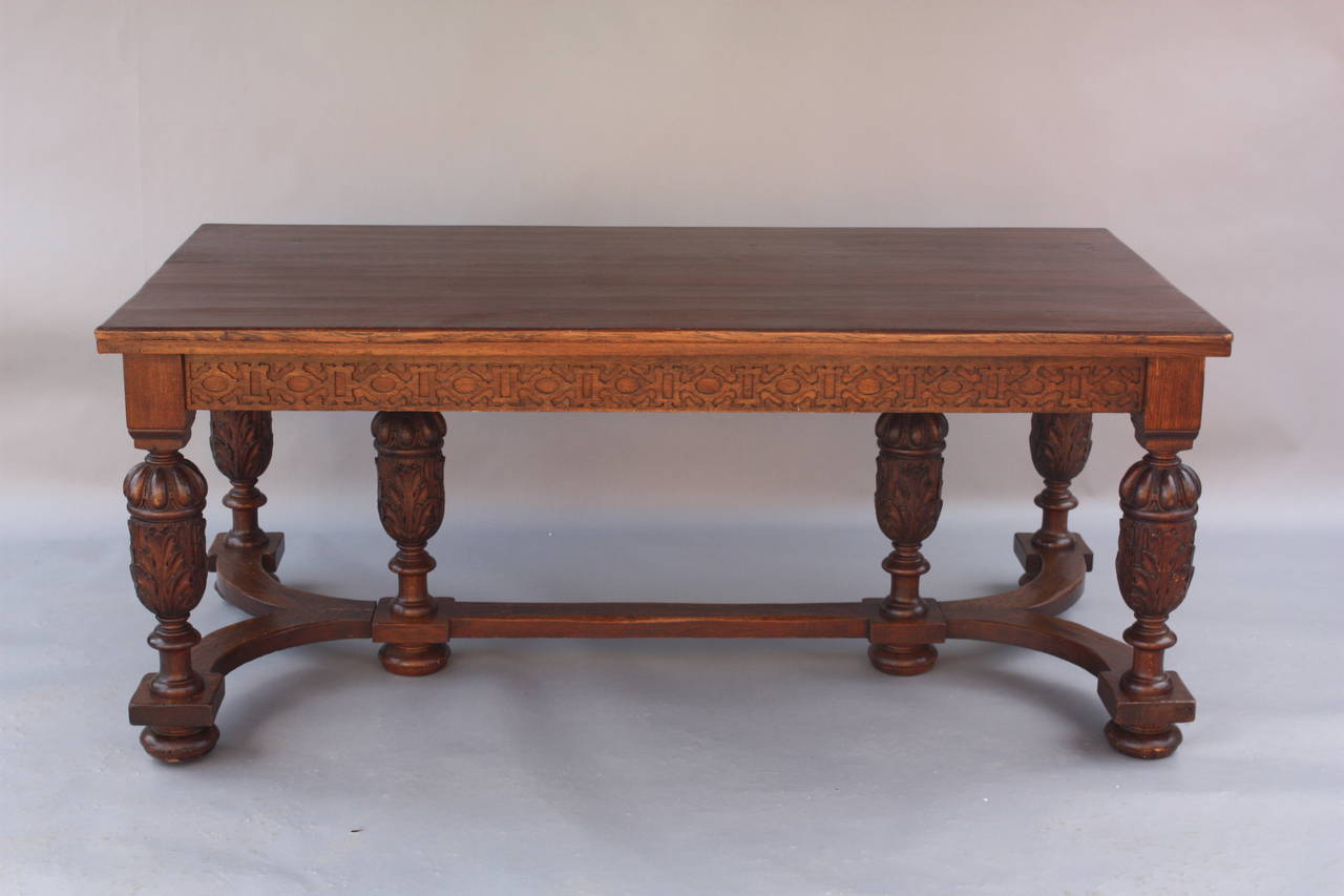 Antique 1920's Carved Oak Library Table at 1stDibs antique oak