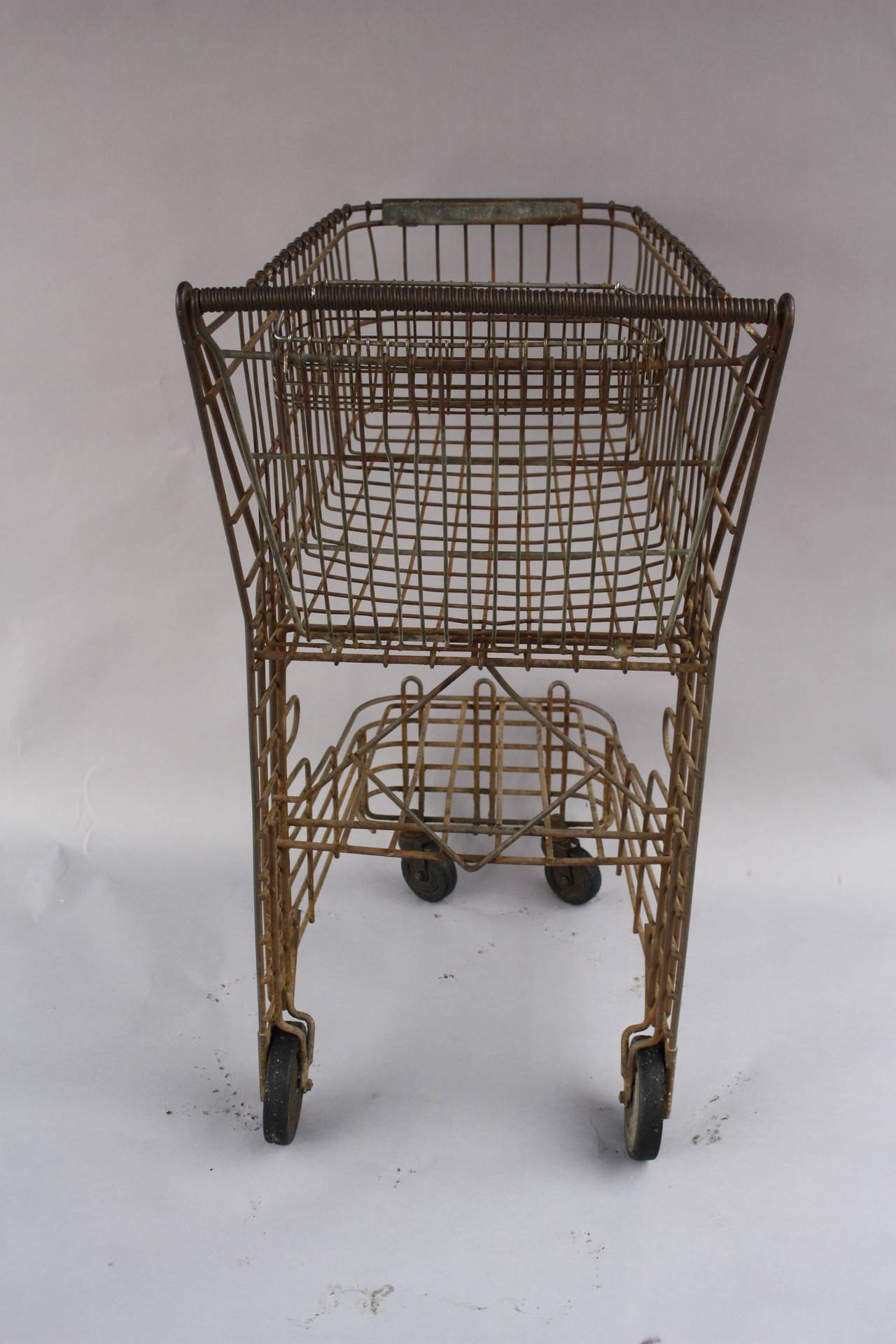 Vintage 1940s Wire Shopping Cart, Machine Age at 1stdibs