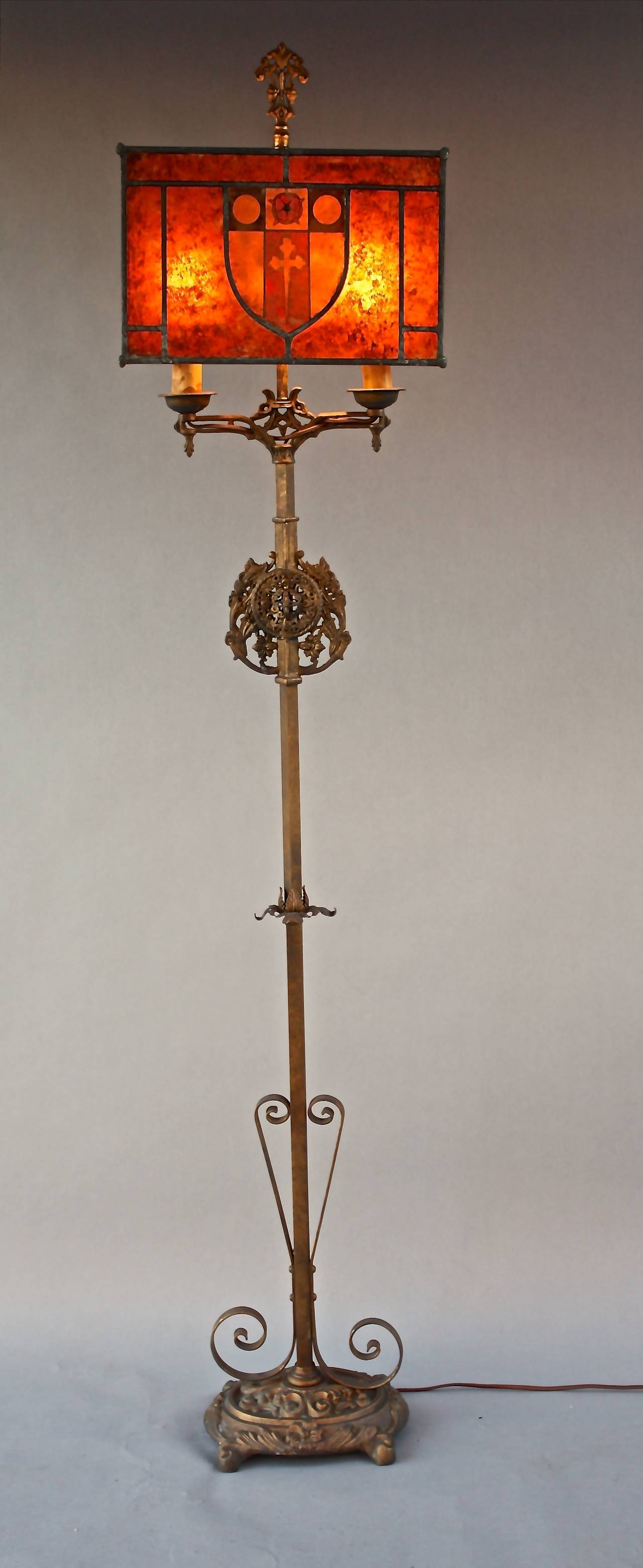 1920s Beautiful Tall Mica Floor Lamp at 1stdibs