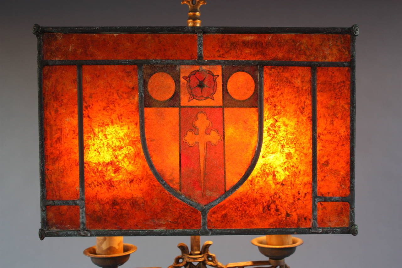 1920s Beautiful Tall Mica Floor Lamp In Good Condition In Pasadena, CA