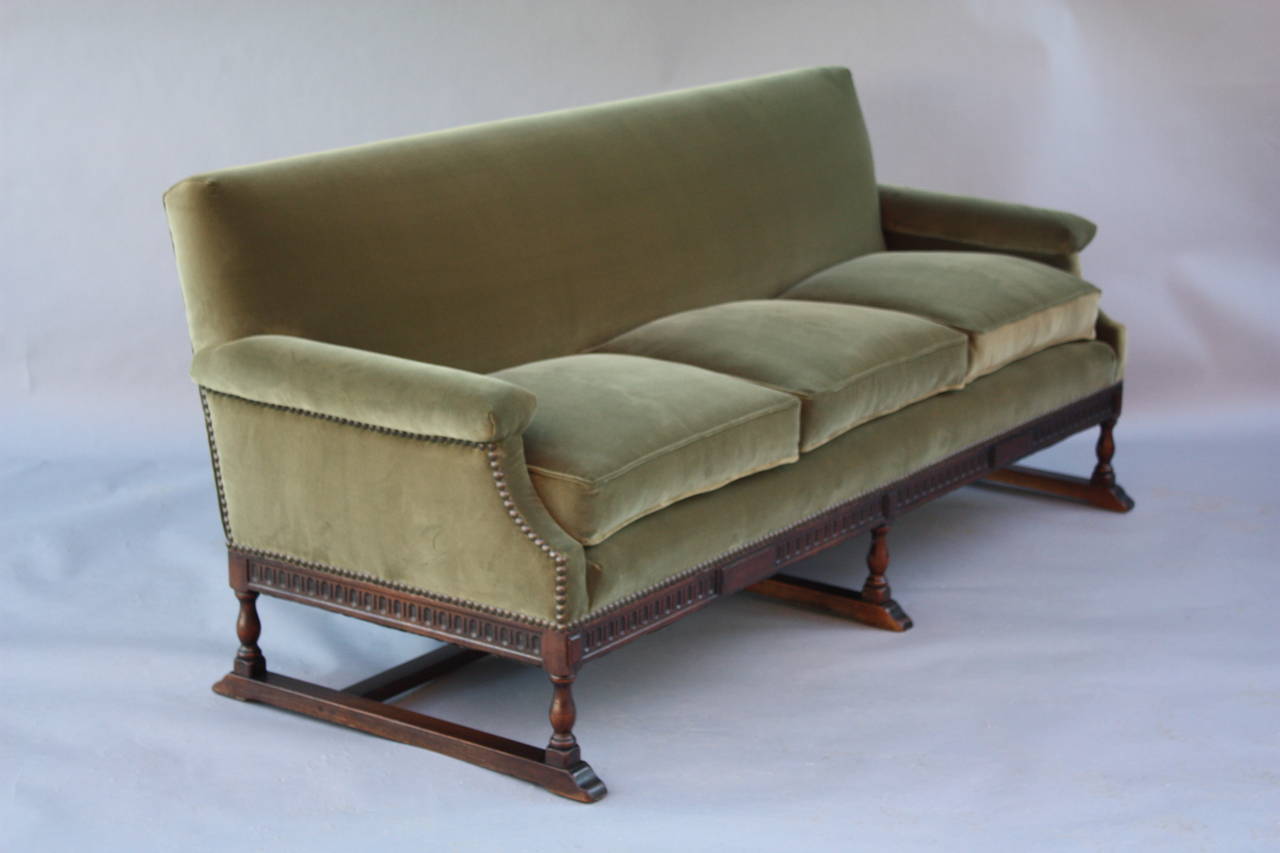 Spanish Colonial Spanish Revival Carved Walnut Sofa