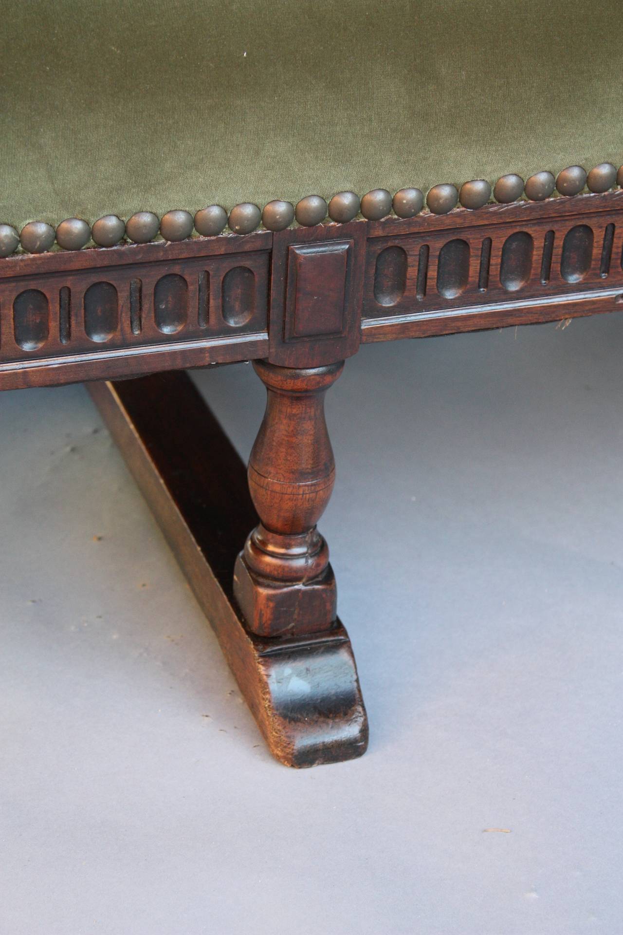 Early 20th Century Spanish Revival Carved Walnut Sofa