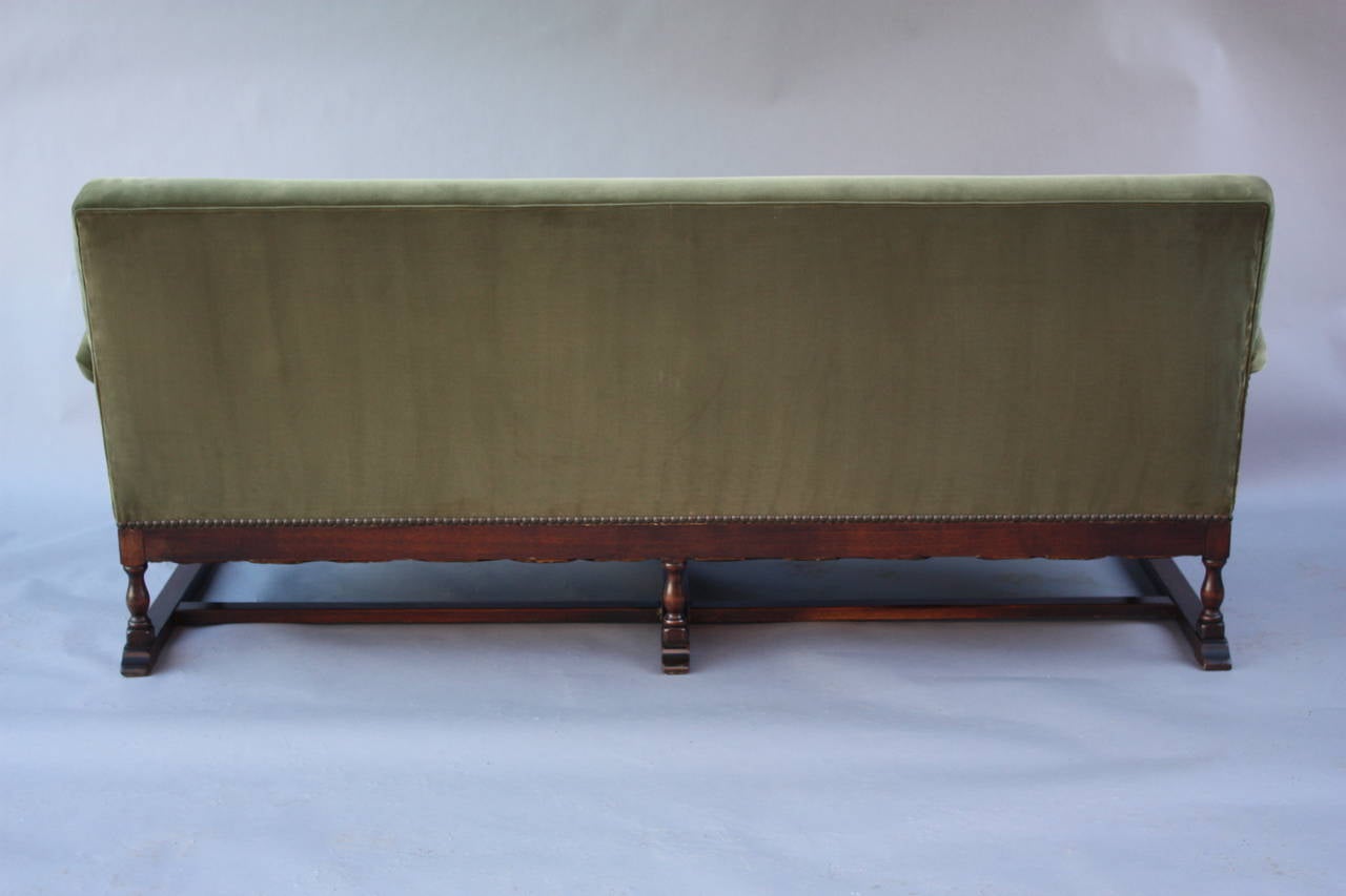 Spanish Revival Carved Walnut Sofa 1