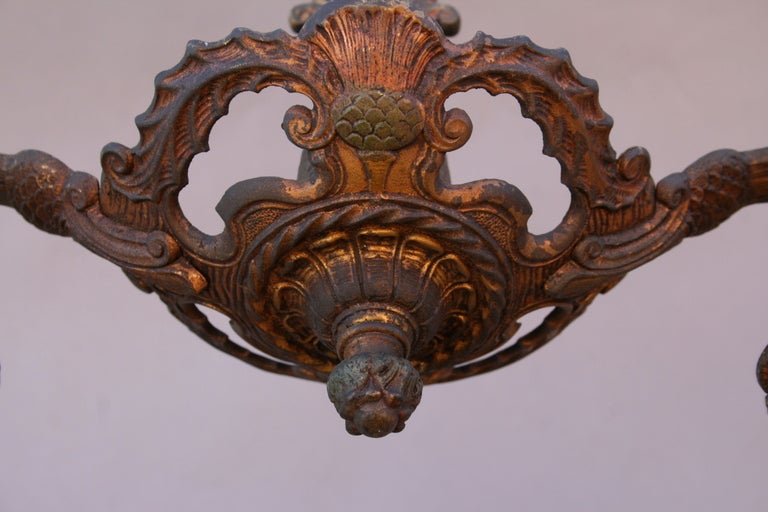 American 1920's Two-light Fixture with Thistle Motif