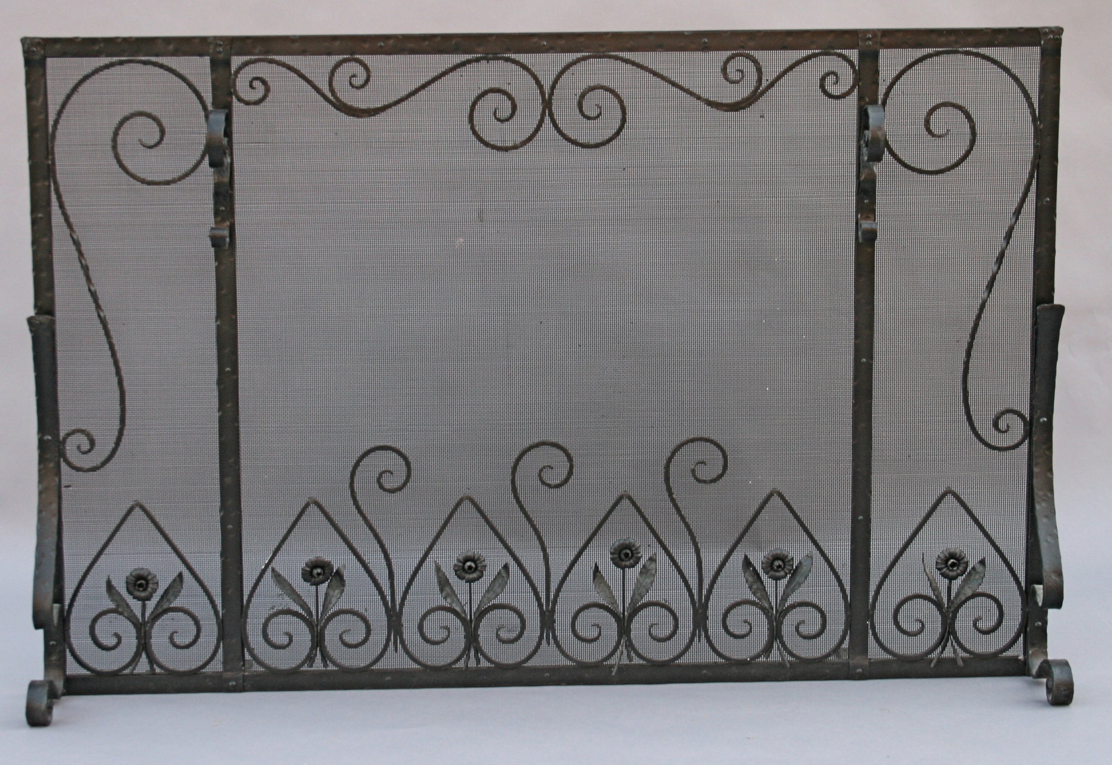 Large Scale Wrought Iron Fire Screen