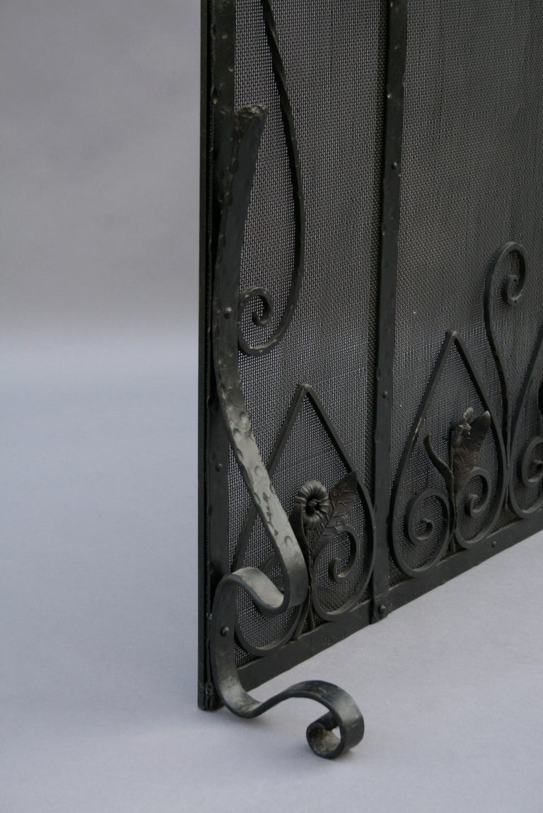 Forged Large Scale Wrought Iron Fire Screen