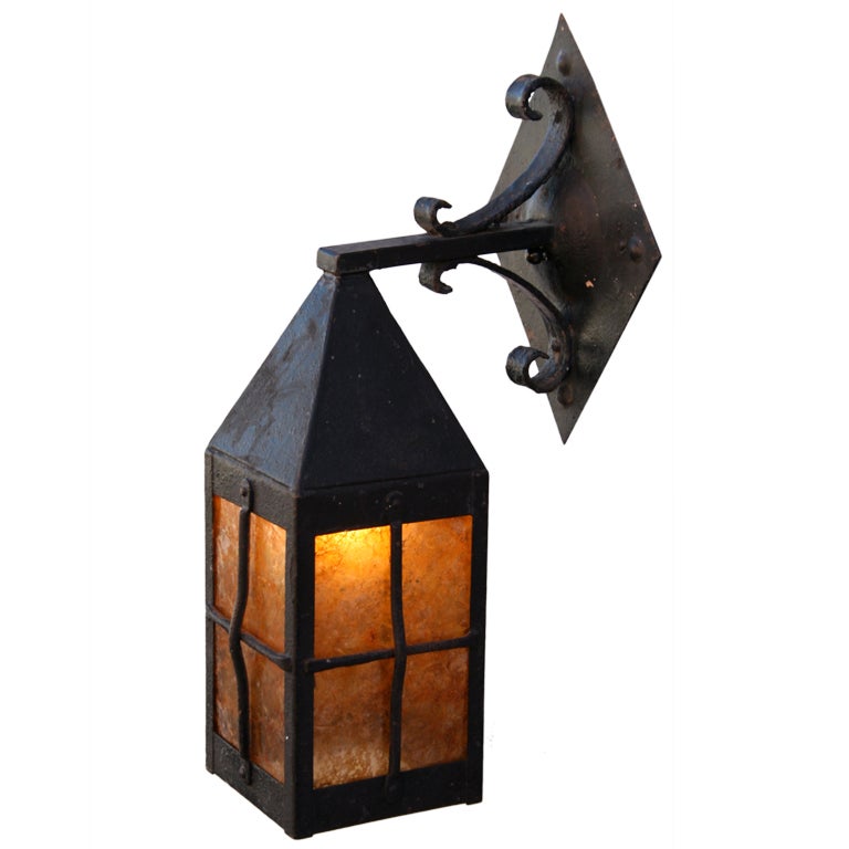 Wrought Iron Outdoor Lantern at 1stDibs