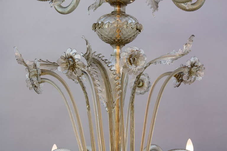 Imposing Antique, 1920s Two-Tier Murano Chandelier In Excellent Condition For Sale In Pasadena, CA