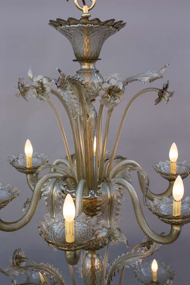 20th Century Imposing Antique, 1920s Two-Tier Murano Chandelier For Sale