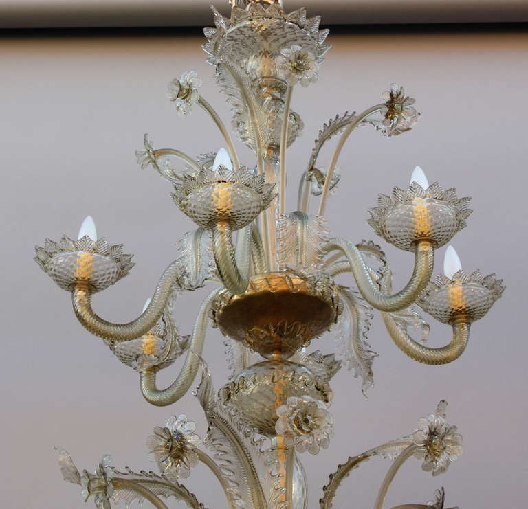 Imposing Antique, 1920s Two-Tier Murano Chandelier For Sale 2
