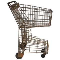 Vintage 1940s Wire Shopping Cart, Machine Age