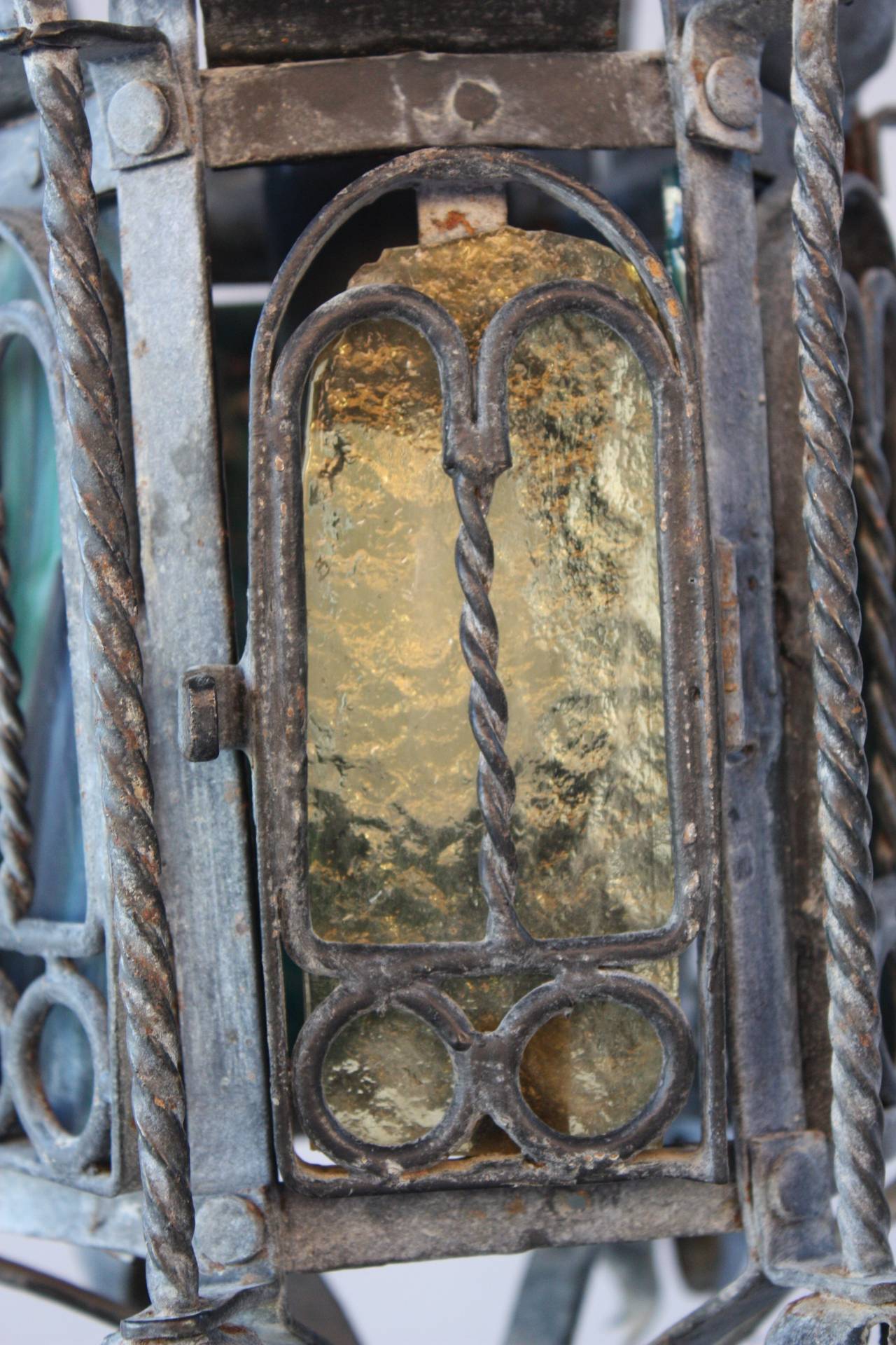 Small Scale Moorish Style Iron Pendant In Good Condition In Pasadena, CA
