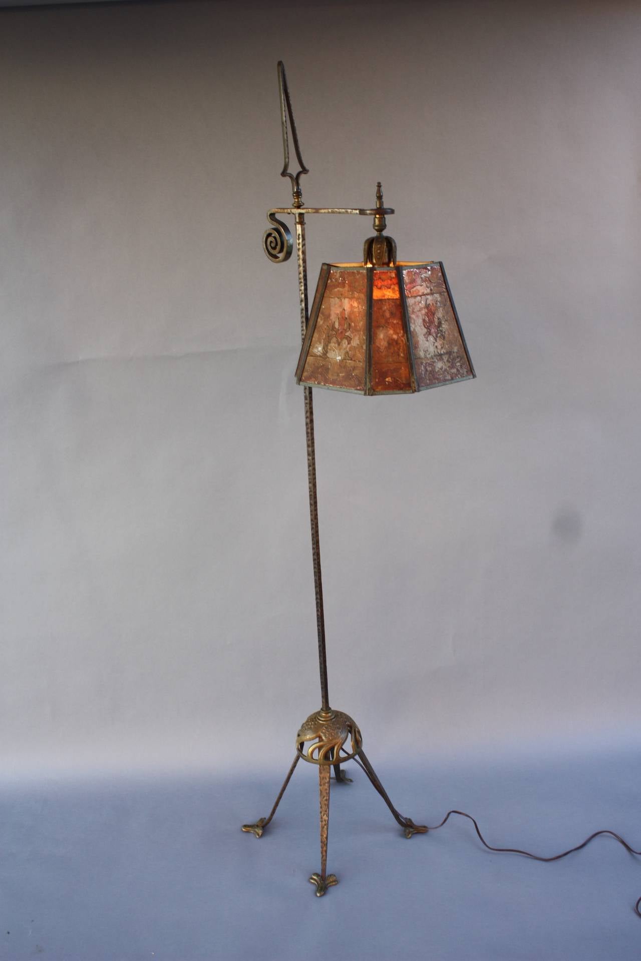 Spanish Colonial 1920's Floor Lamp In the Style Of Oscar Bach