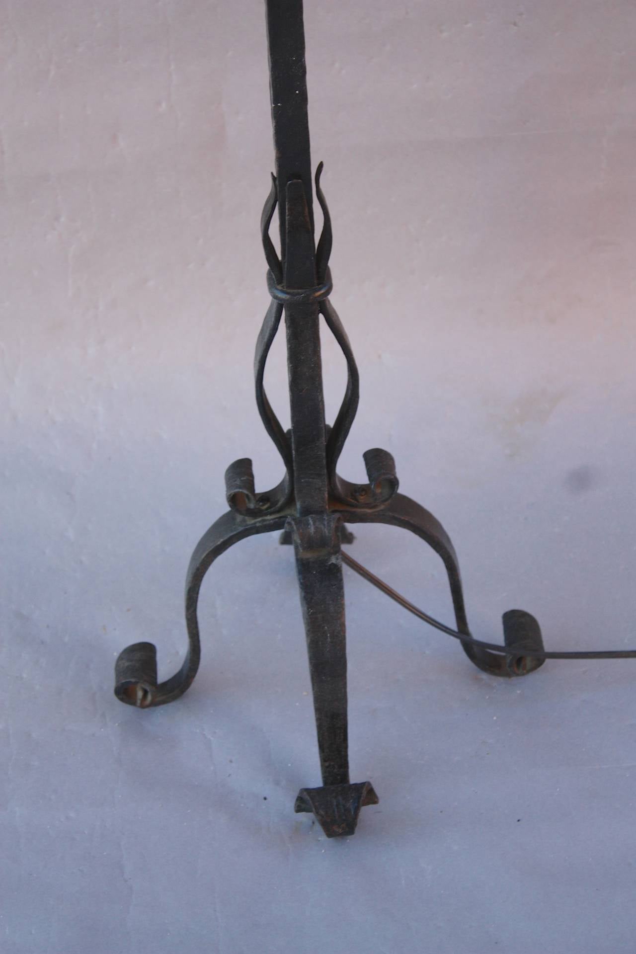 Pair of Wrought Iron Simple Torchieres 1