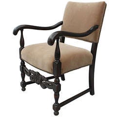 1920s Spanish Revival Walnut Armchair