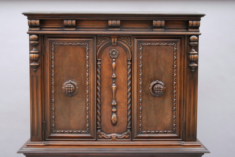 Handsome Tall Walnut Cabinet