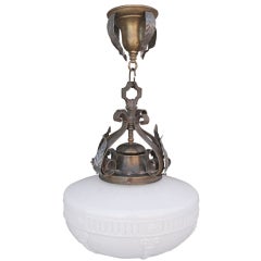 Antique Milk Glass Pendant