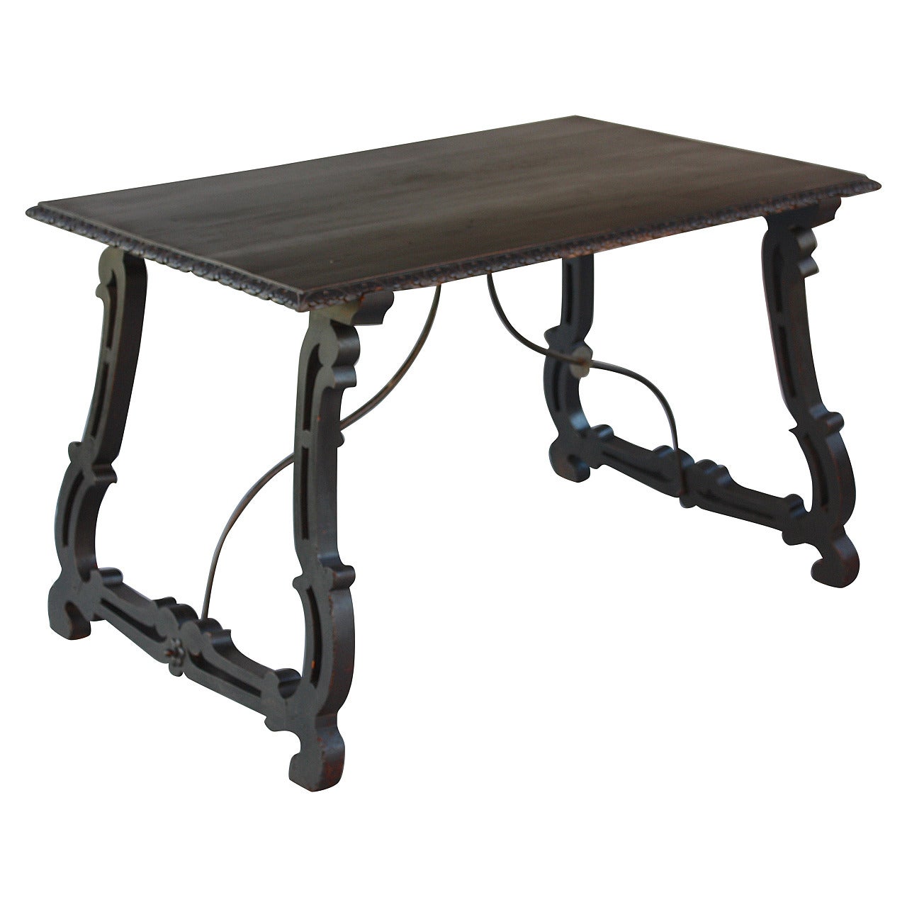 Spanish Colonial Iron Trestle Table Desk