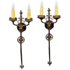 1920s Hard To Find Long Spanish Revival Sconces