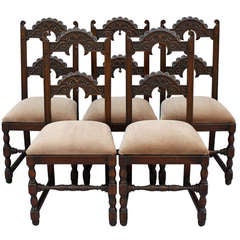 1920s Set of 6 Spanish Revival Chairs