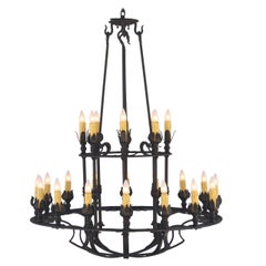 Two Tier Wrought Iron Chandelier